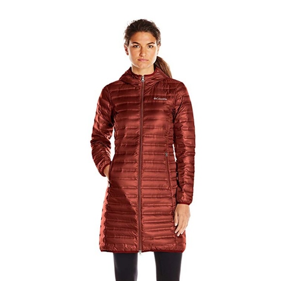 columbia flash forward long down jacket